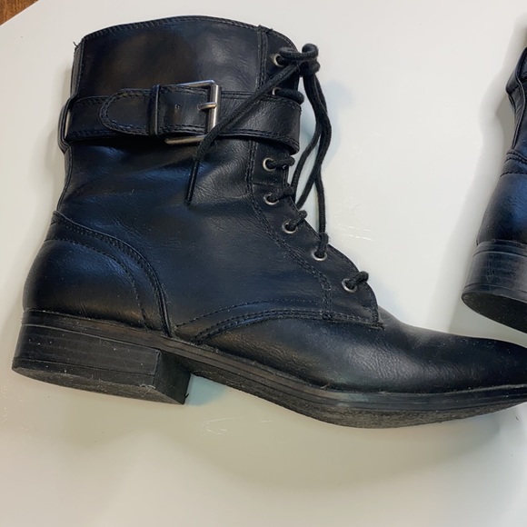 Style and Co. black faux leather combat boots - Picture 8 of 12
